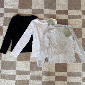 Kids Long Sleeve H&M Shirt Set - Black, White, and Gray